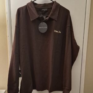 NWT White Fox Boutique Women's Chocolate Brown Button Down Henley